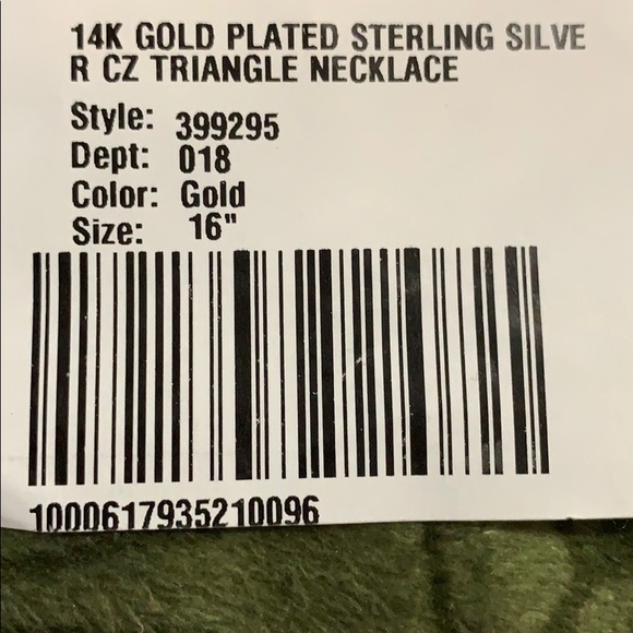 14K Gold Plated Sterling Silver 16” Triangle Neckl - Picture 4 of 4